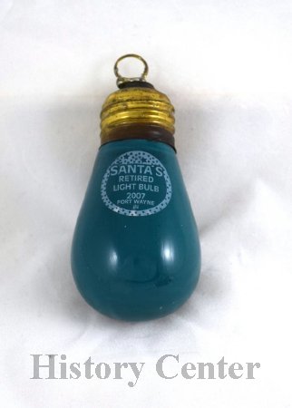 Blue light bulb from Santa and Sleigh display