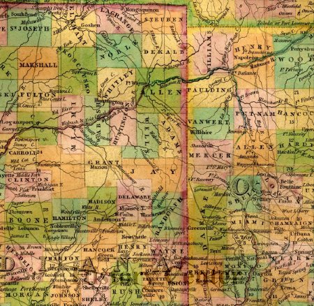 Wabash and Erie Canal Map, 1835