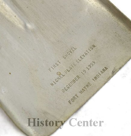 Souvenir Groundbreaking Shovel, Nickel Plate Elevation December 15, 1953