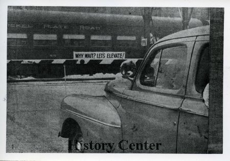 Car Waiting on Train c. 1940s