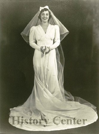 Alice Coffee on her wedding day, December 3, 1939