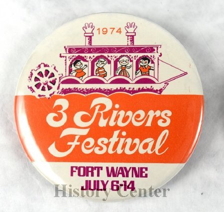 Three Rivers Festival Button 1974