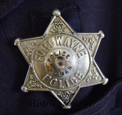 Officer Moser's FWPD badge detail, c. 1940s