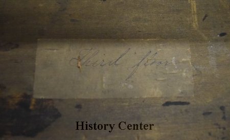 Desk used in 1847/1861/1902  Allen County Courthouses, inside detail