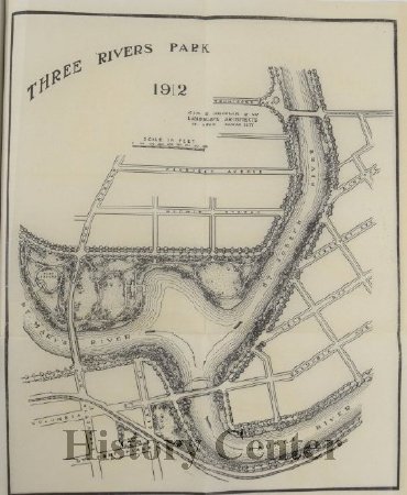 FW Board of Park Commissioners Report Kessler Plan fold-out detail, 1912