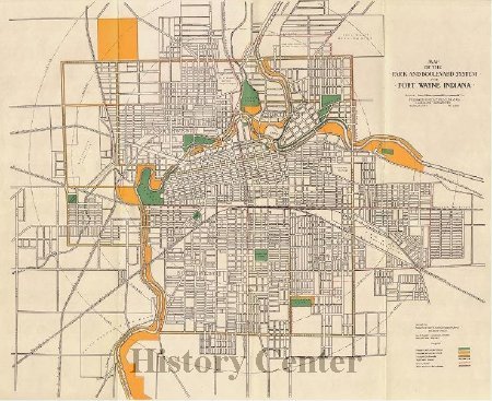 FW Board of Park Commissioners Report Kessler Plan fold-out detail, 1911