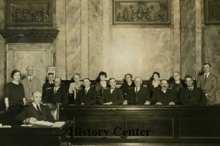 Court Jury with presiding Judge Sol A. Wood, c. 1920s