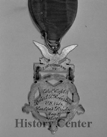 Col. Robertson's Congressional Medal of Honor, reverse