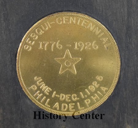 US Sesquicentennial Liberty Bell inset coin detail