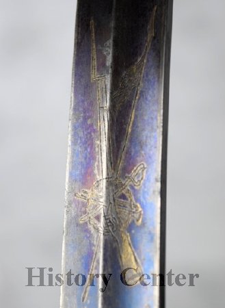 Robertson family sword blade engraving detail