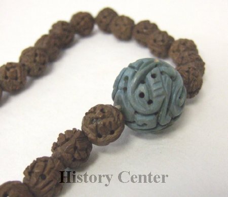 Buddah Head Bead on a Chinese Mandarin Court Necklace