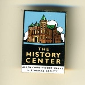 History Center Lapel Pin Cartoon Logo